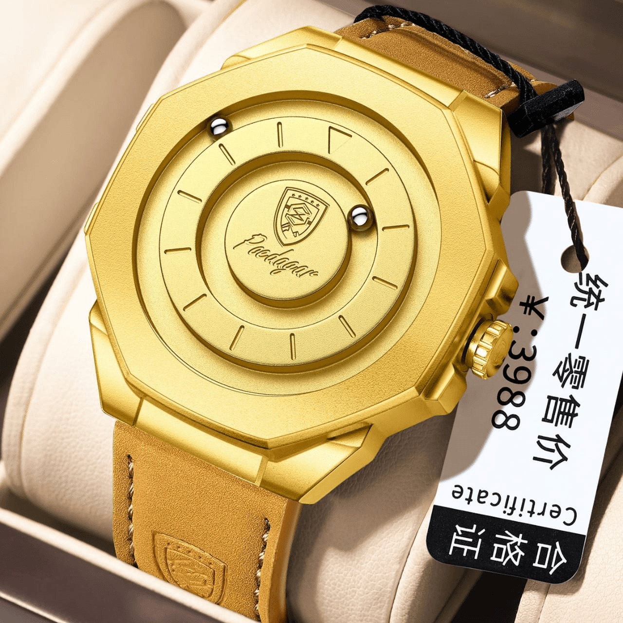 Montre POEDAGAR Magnétique Futuriste à Bille Rétro-Suspension