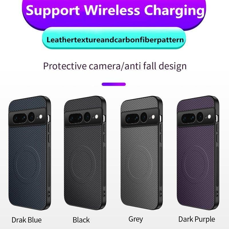 Coque Magnétique Antichoc Finition Fibre de Carbone avec Protection Caméra Intégrale pour Google Pixel 7 / 7 Pro